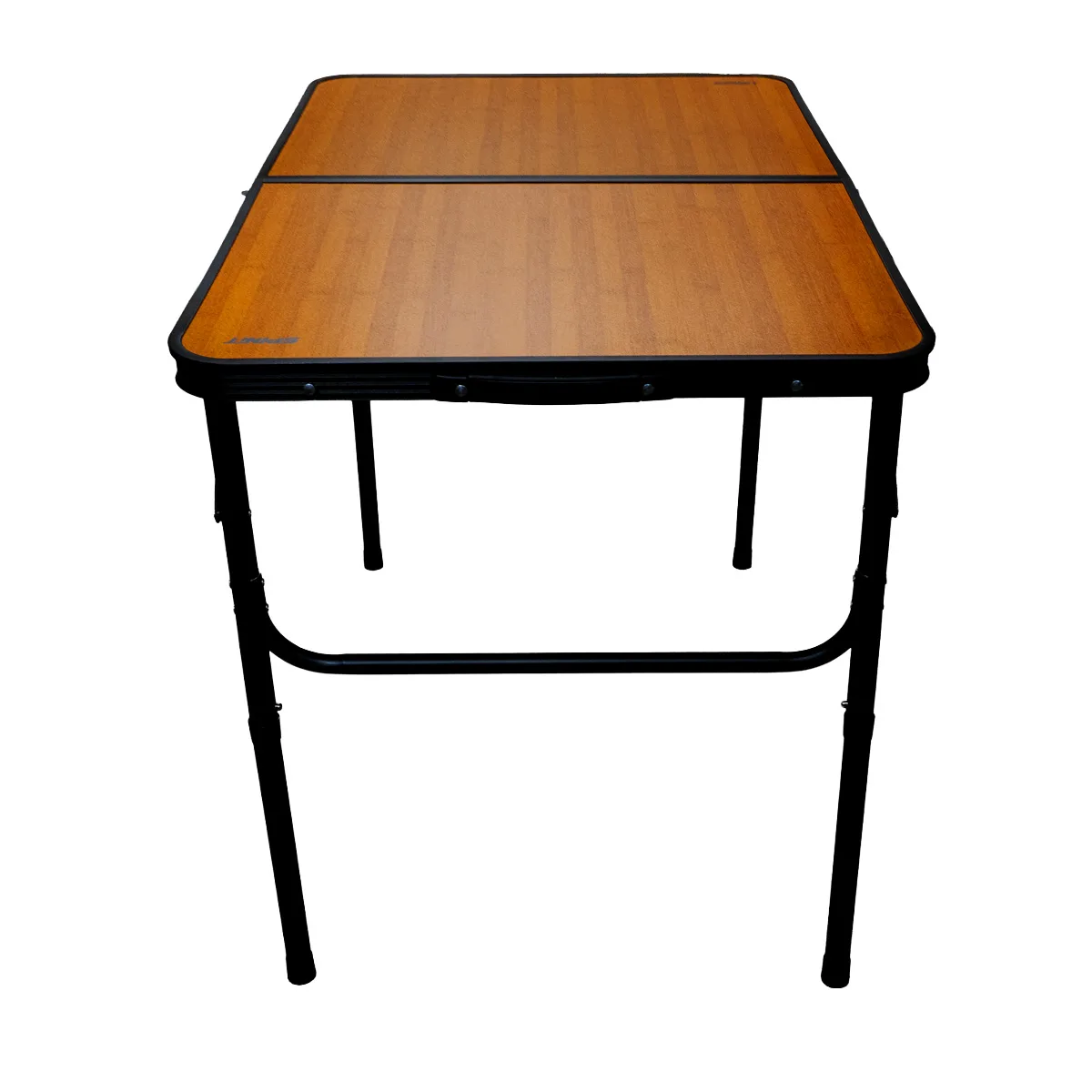 Mesa plegable de aluminio alto regulable camping Negro/Bambú 90X60X40-70 cm - Imagen 4