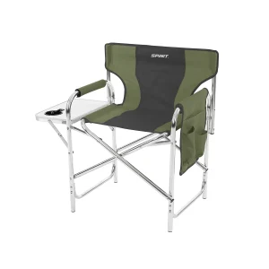 Sillón director plegable de aluminio con bandeja y posavasos